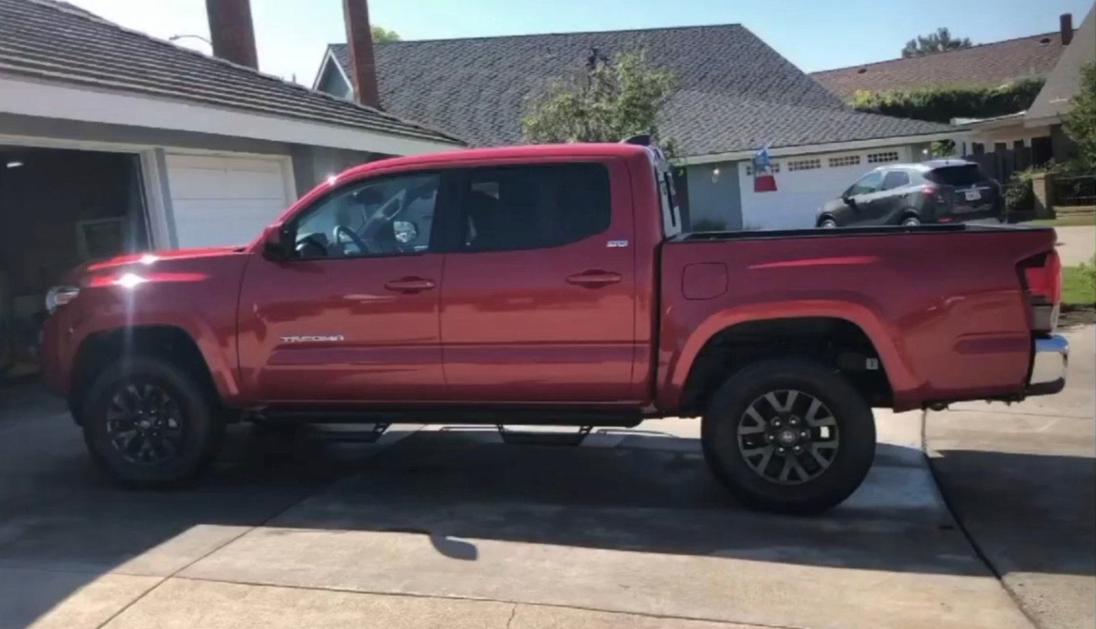 Red Toyota Tacoma mobile detail