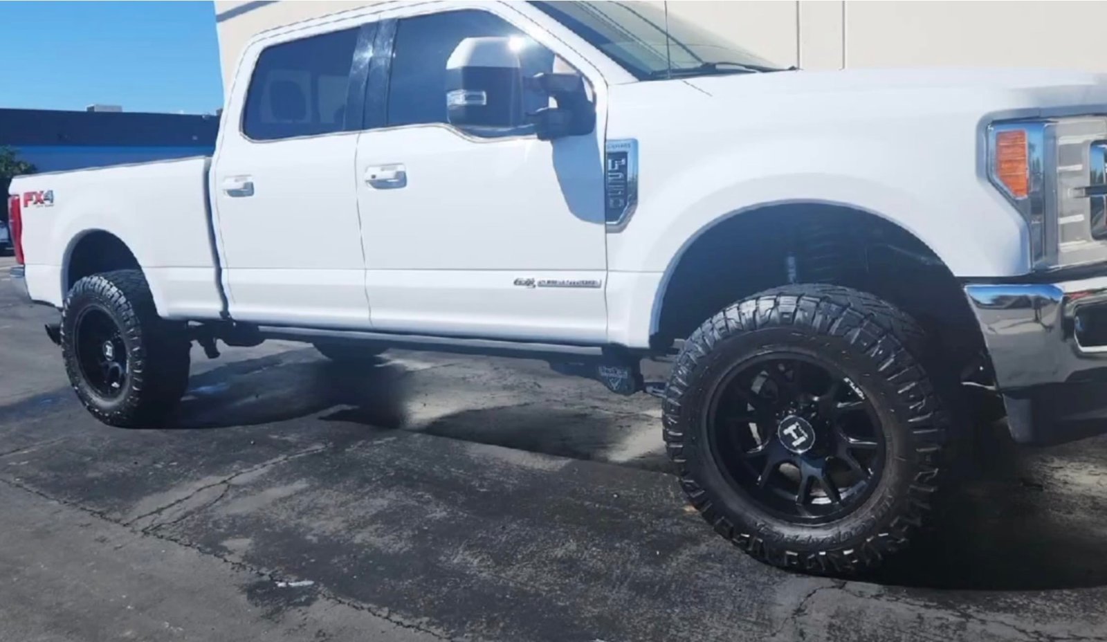 Lifted Ford F-150 truck detail