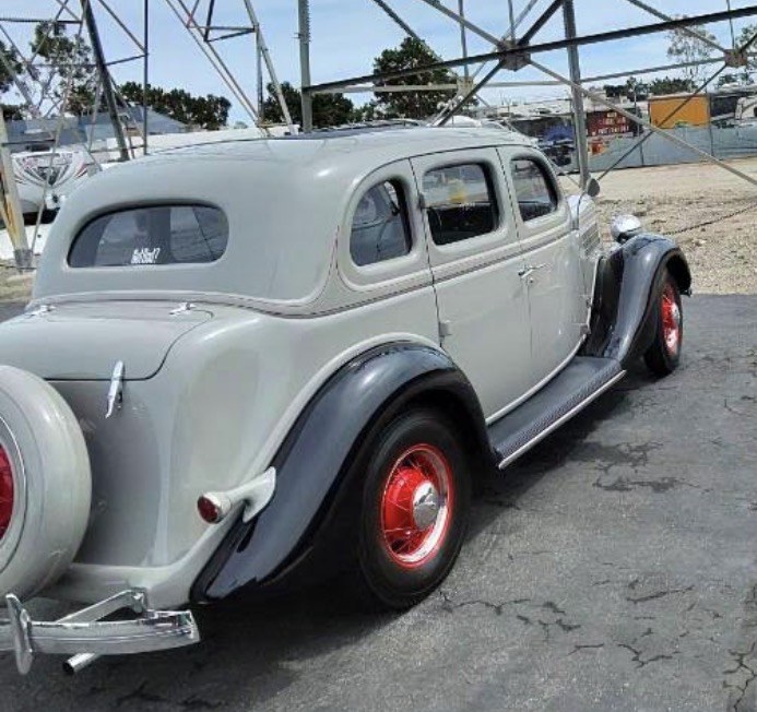 Vintage classic car restoration detail